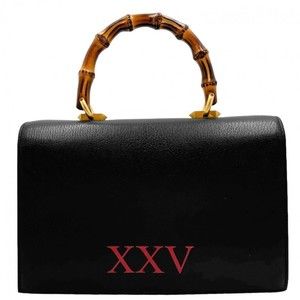 Gucci Python Leather Handbag Bamboo Black Ottilia